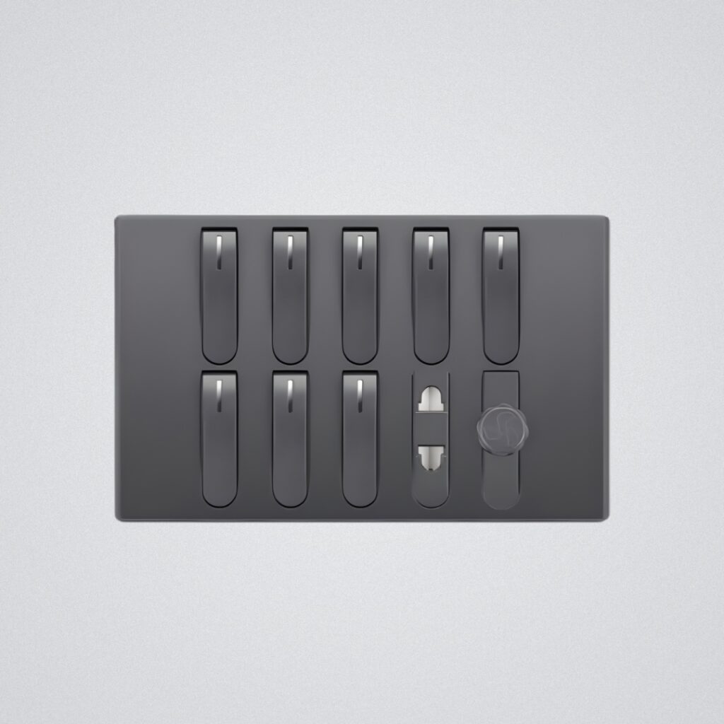 Smart Sheet 8 Button + 1 Socket + Dimmer S1 Series Smart Home Control Panel Switch - Pak Electricco