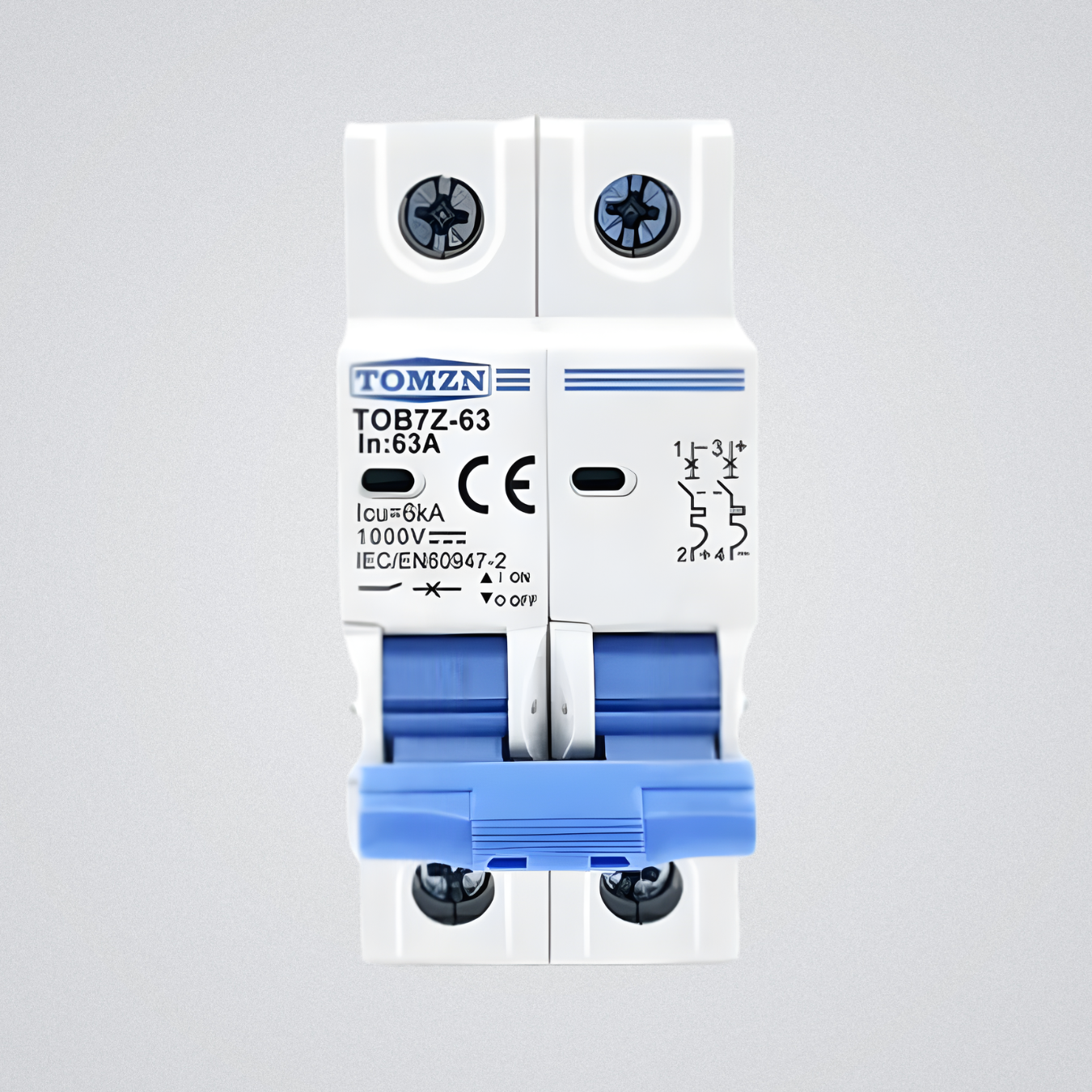 63A DC Breaker for Solar Inverters | 2-Pole High Voltage Protection