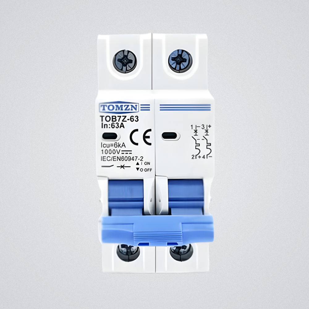 63A DC Breaker for Solar Inverters | 2-Pole High Voltage Protection